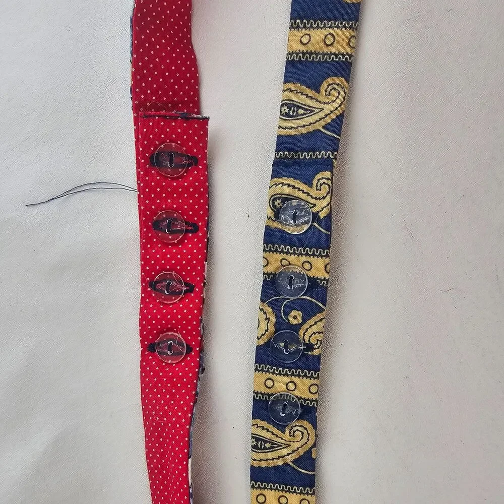 The Whatknot Vintage Adjustable Pre-Tied Bow Ties Lot of 2 Paisley Cotton USA